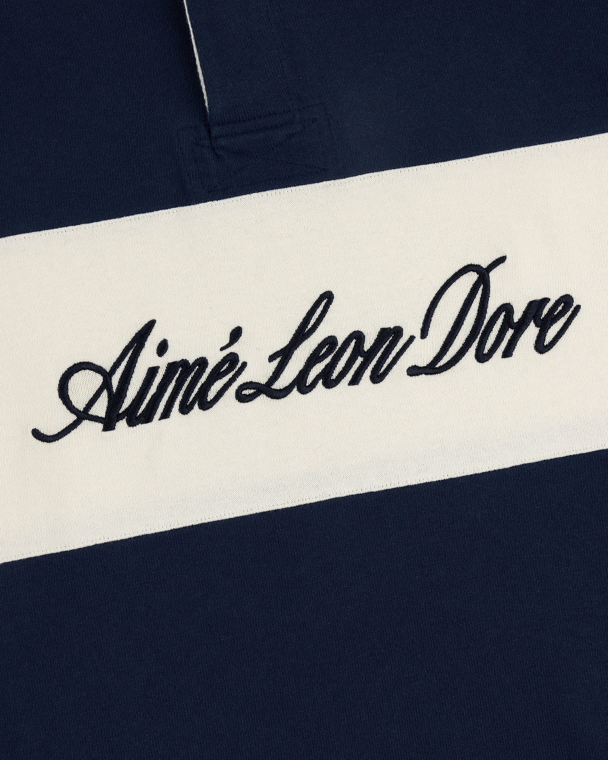 Aimé Leon Dore Navy blazer Script Paneled Rugby Clothing