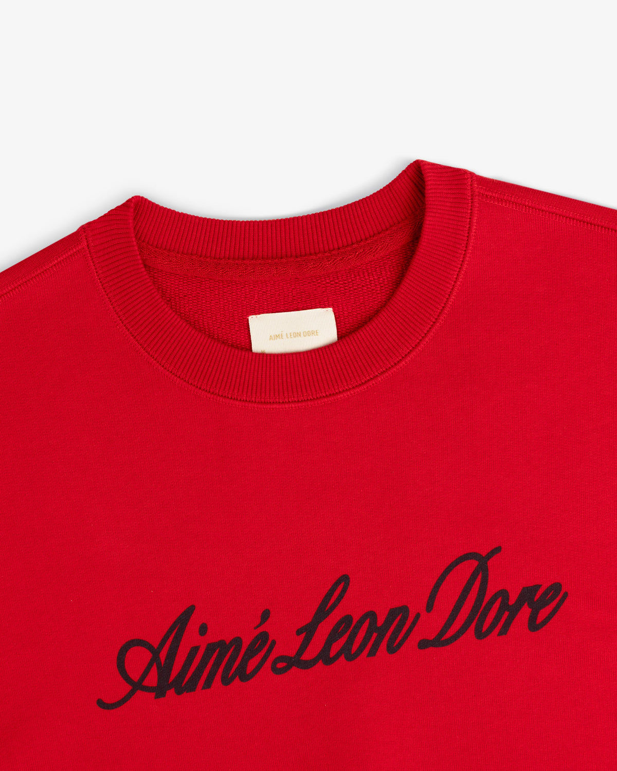 Aimé Leon Dore Equestrian red Vintage Script Crewneck Sweatshirt Clothing