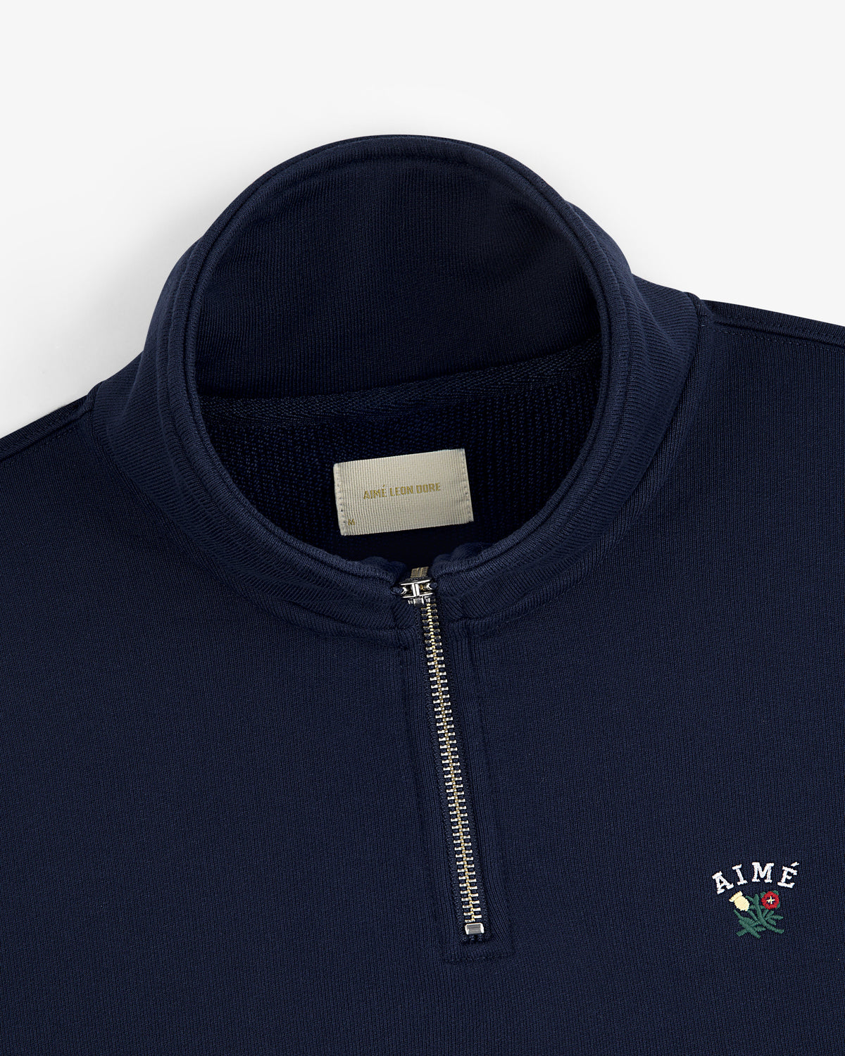 Aimé Leon Dore Navy blazer Crest Quarter Zip Pullover Clothing