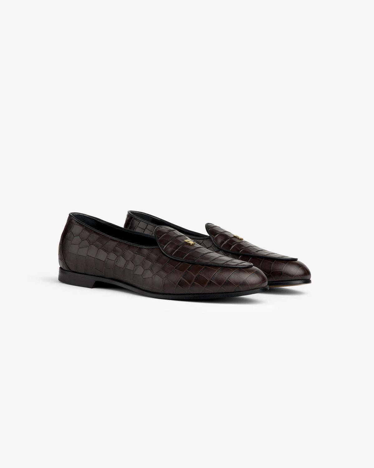 Aimé Leon Dore Espresso Croc-Embossed Crest Salóni Loafer Footwear