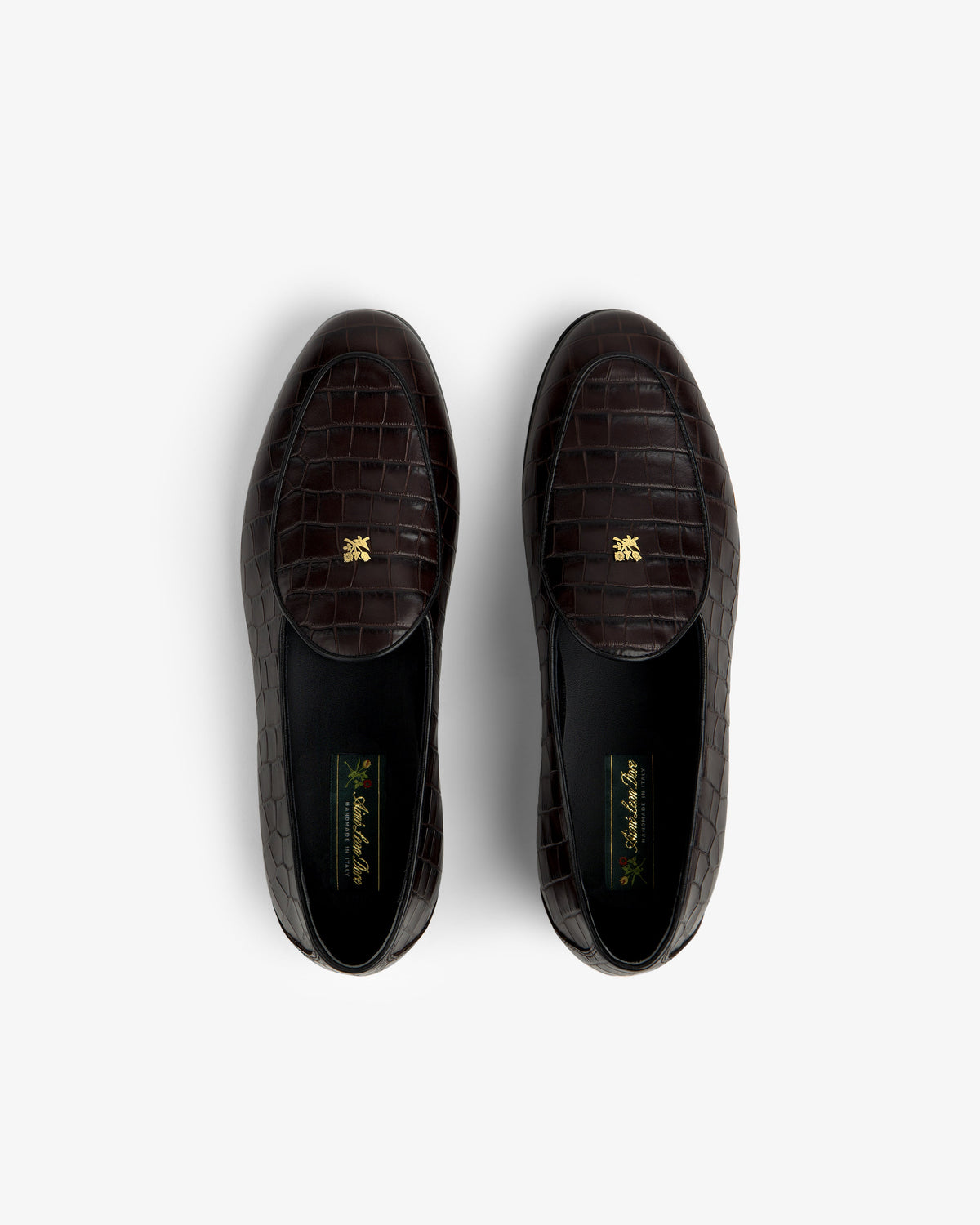 Aimé Leon Dore Espresso Croc-Embossed Crest Salóni Loafer Footwear