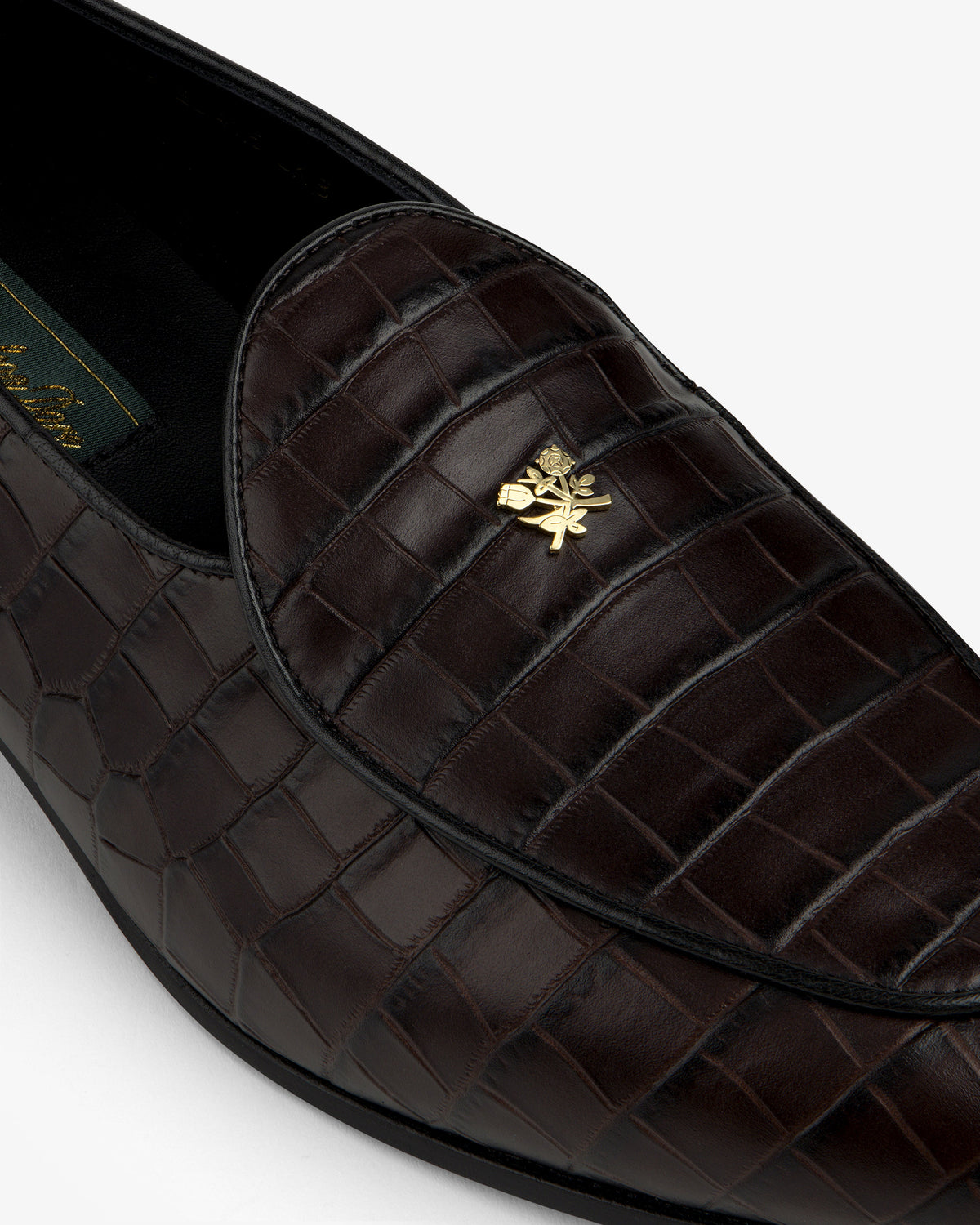 Aimé Leon Dore Espresso Croc-Embossed Crest Salóni Loafer Footwear