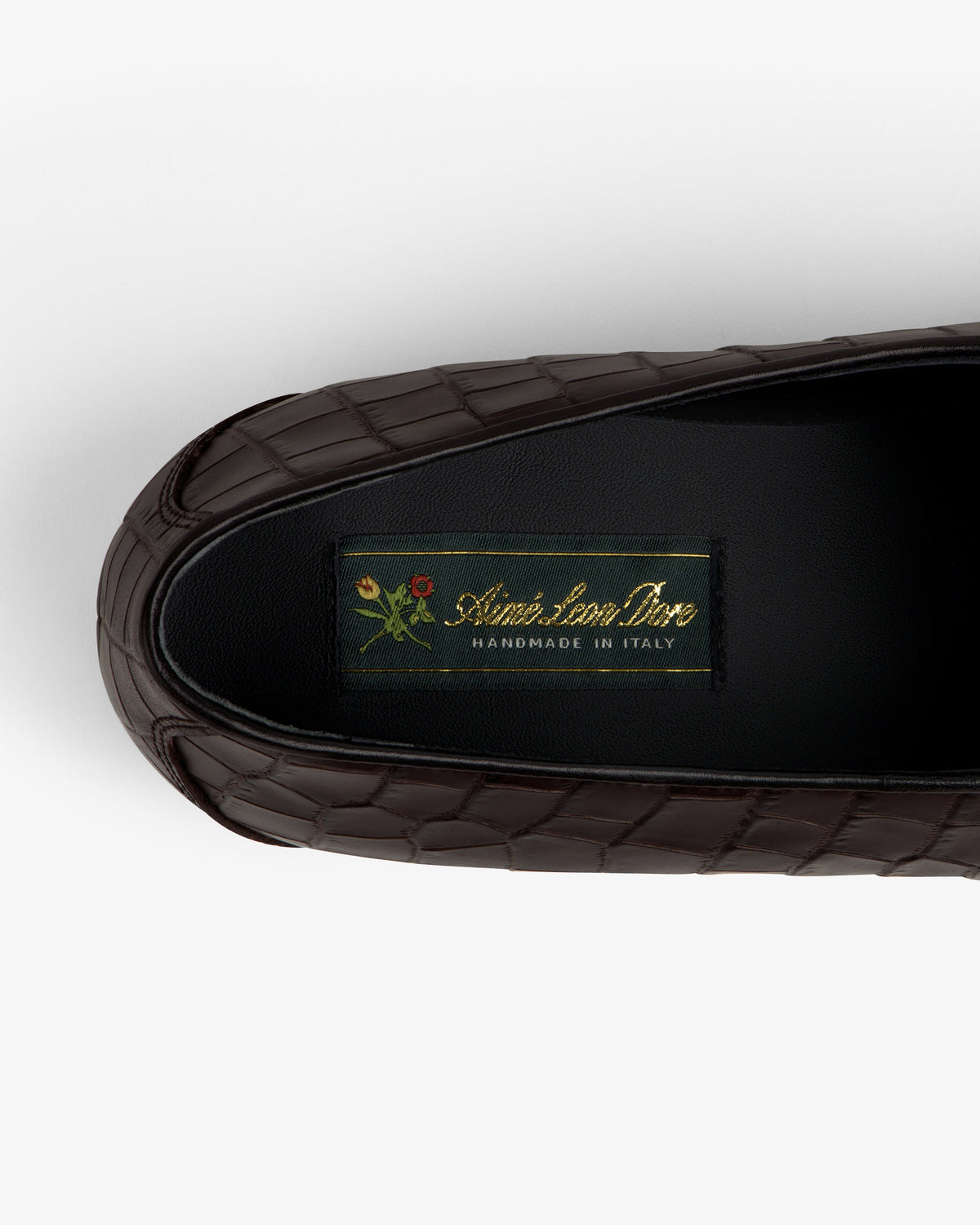 Aimé Leon Dore Espresso Croc-Embossed Crest Salóni Loafer Footwear