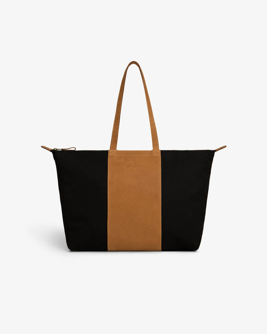 Aimé Leon Dore Jet black Leather Canvas Zip Tote Accessories