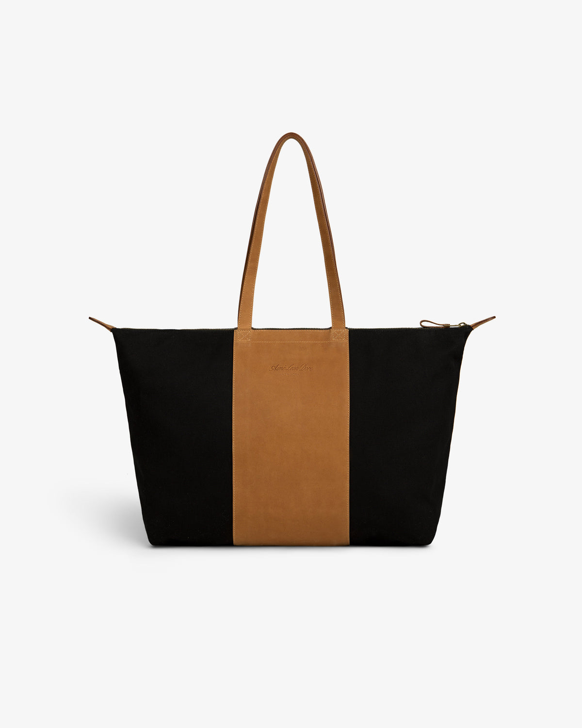 Aimé Leon Dore Jet black Leather Canvas Zip Tote Accessories