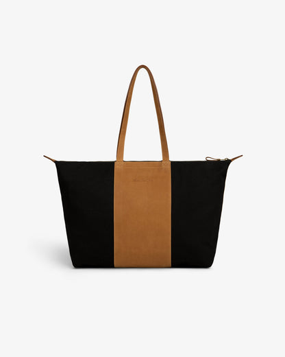 Aimé Leon Dore Jet black Leather Canvas Zip Tote Accessories