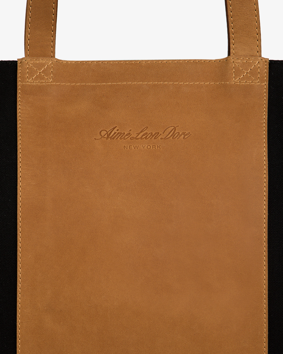 Aimé Leon Dore Jet black Leather Canvas Zip Tote Accessories