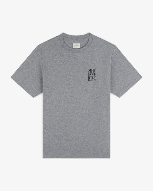 Aimé Leon Dore Heather grey Stacked Logo Slub Tee Clothing
