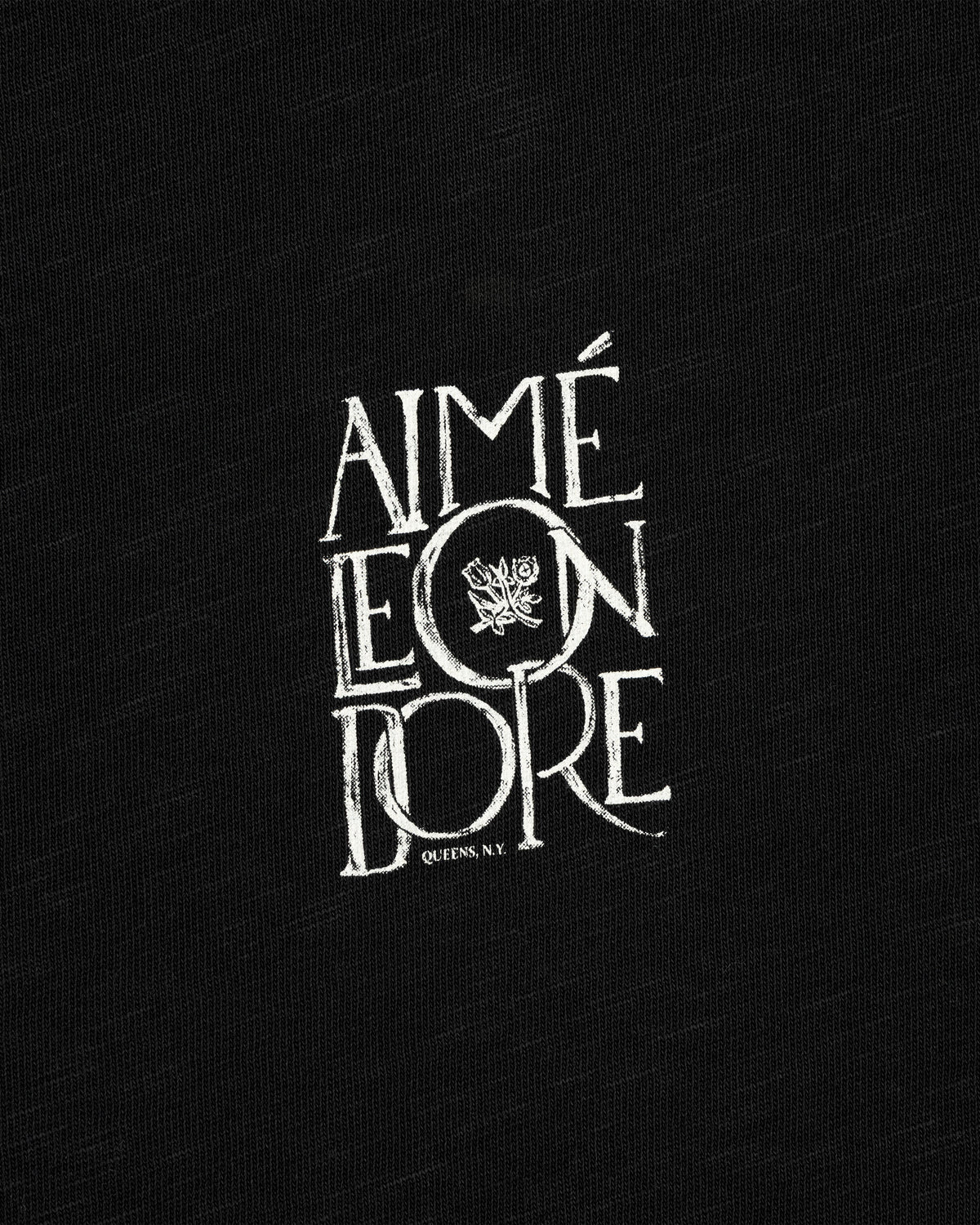 Aimé Leon Dore Jet black Stacked Logo Slub Tee Clothing