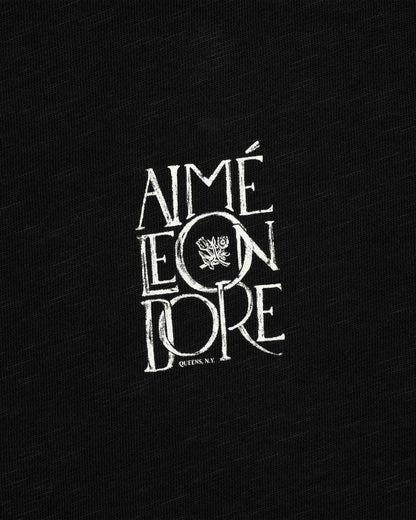 Aimé Leon Dore Jet black Stacked Logo Slub Tee Clothing