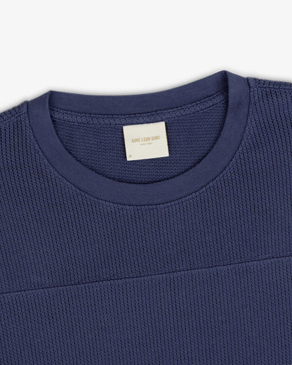 Aimé Leon Dore Crown blue Long-Sleeve Mesh Football Tee Clothing