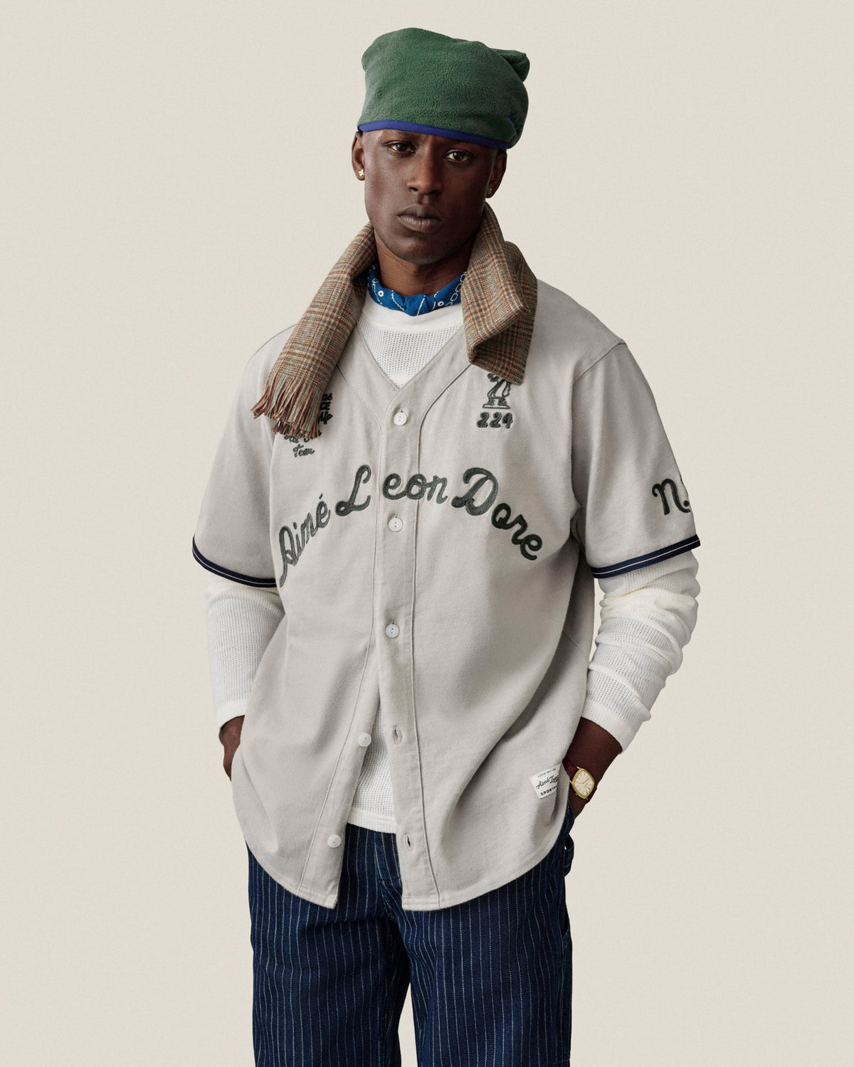 Aimé Leon Dore Coconut milk Long-Sleeve Mesh Football Tee Clothing