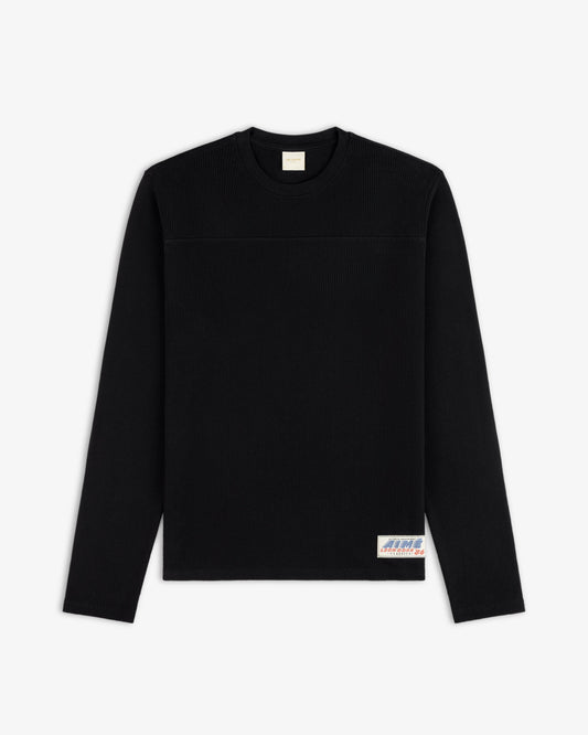 Aimé Leon Dore Jet black Long-Sleeve Mesh Football Tee Clothing