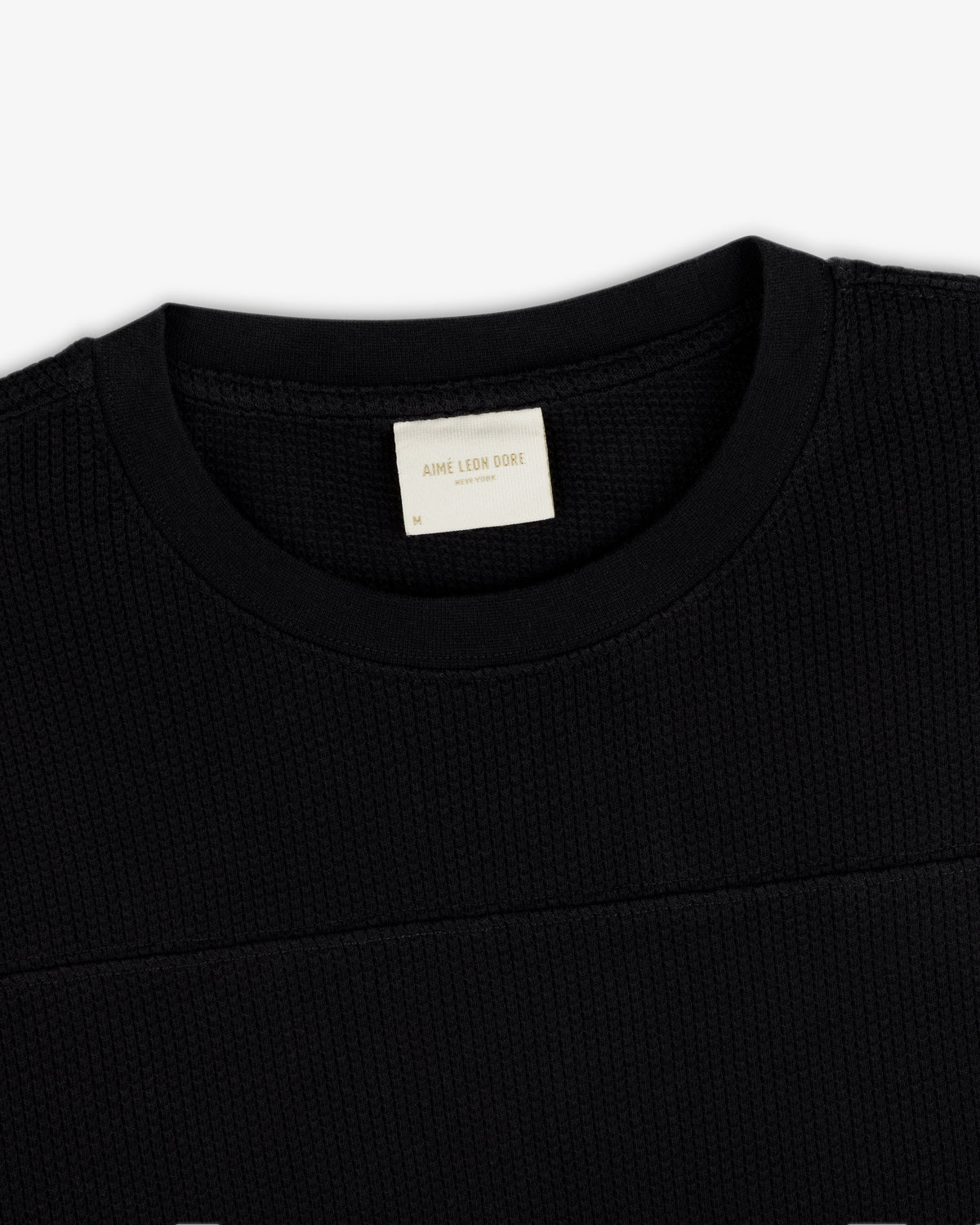 Aimé Leon Dore Jet black Long-Sleeve Mesh Football Tee Clothing