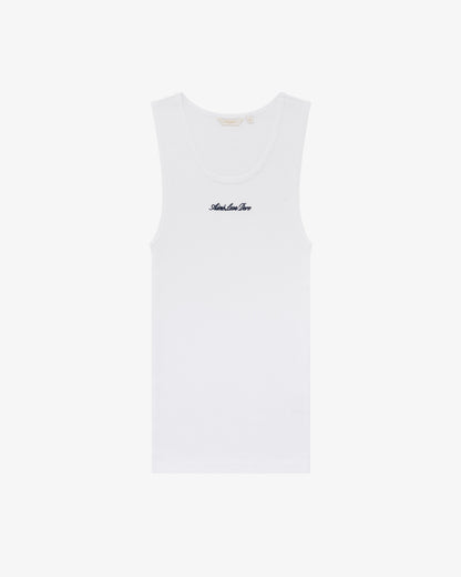 Aimé Leon Dore Bright white Embroidered Logo Tank Top Clothing