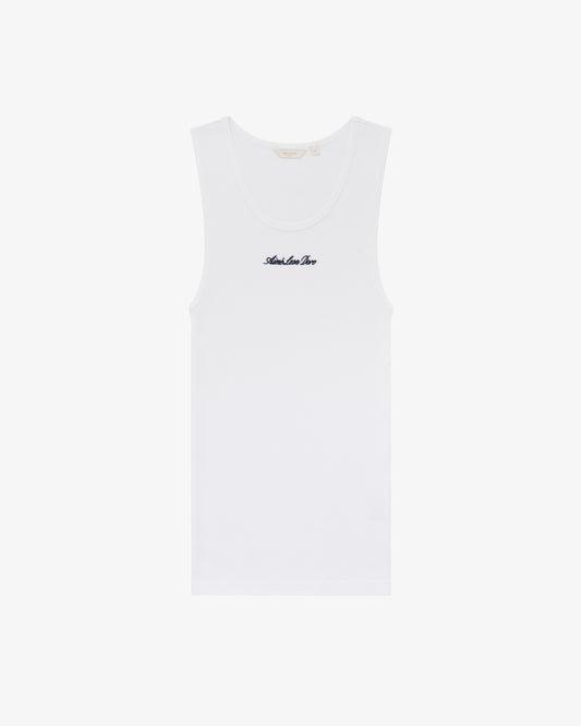 Aimé Leon Dore Bright white Embroidered Logo Tank Top Clothing