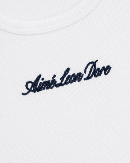 Aimé Leon Dore Bright white Embroidered Logo Tank Top Clothing