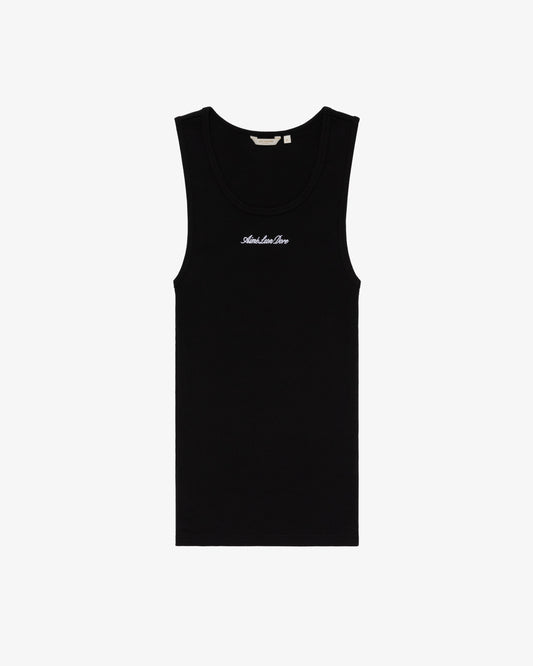 Aimé Leon Dore Jet black Embroidered Logo Tank Top Clothing