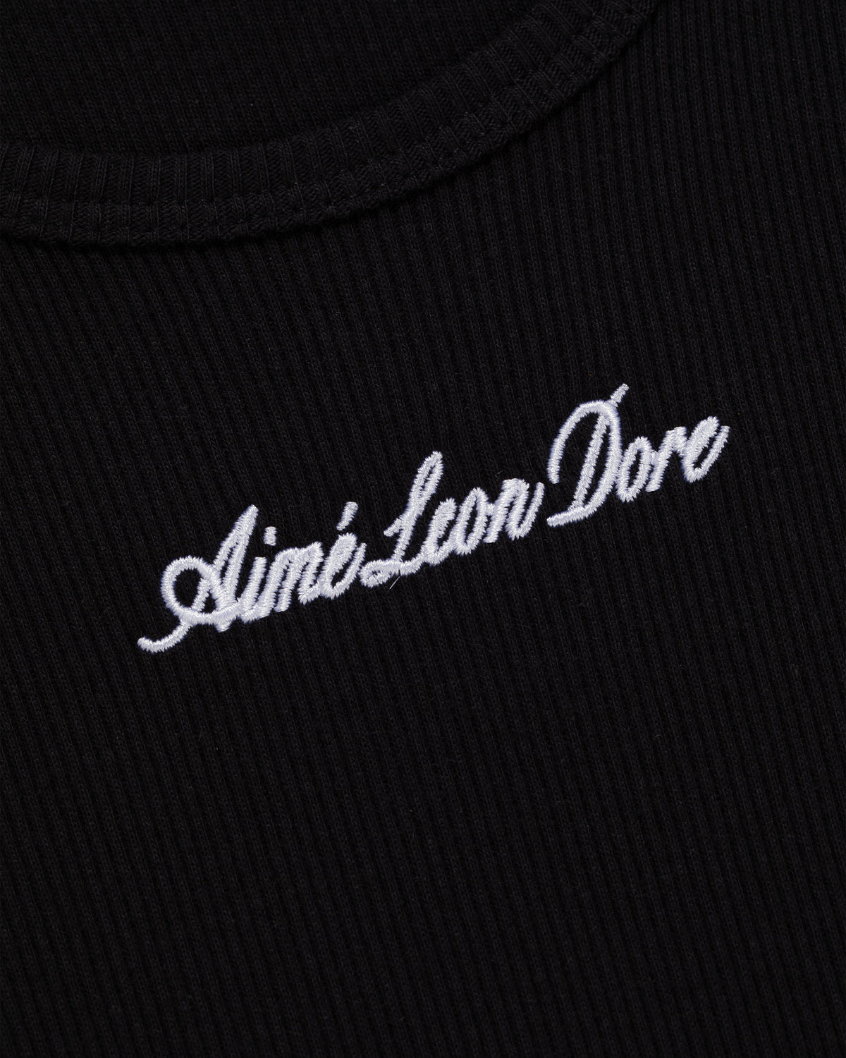 Aimé Leon Dore Jet black Embroidered Logo Tank Top Clothing