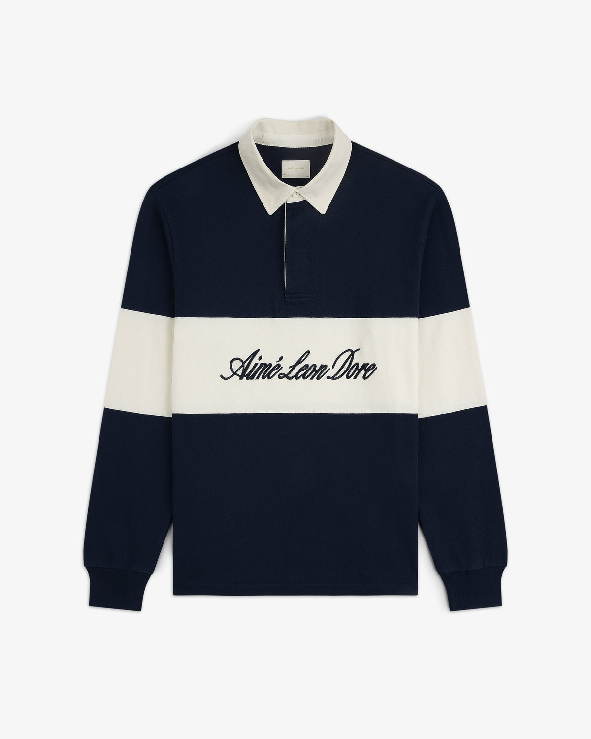 Aimé Leon Dore Navy blazer Script Paneled Rugby Clothing