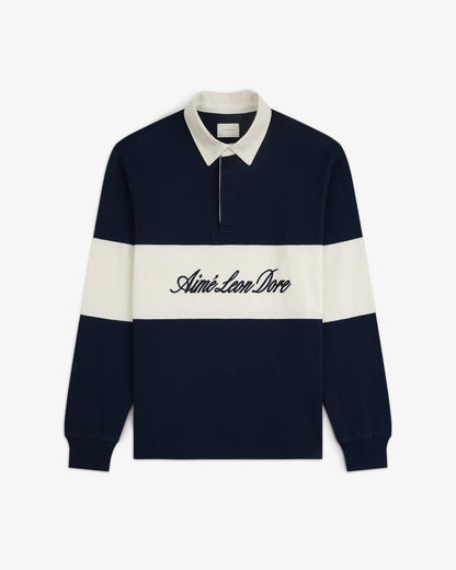 Aimé Leon Dore Navy blazer Script Paneled Rugby Clothing