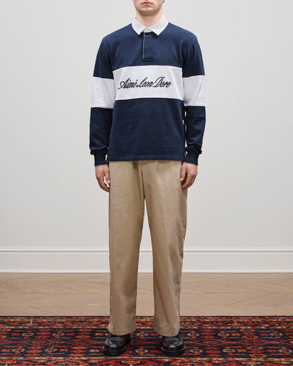 Aimé Leon Dore Navy blazer Script Paneled Rugby Clothing