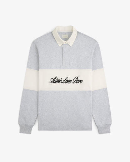 Aimé Leon Dore Silver mix Script Paneled Rugby Clothing