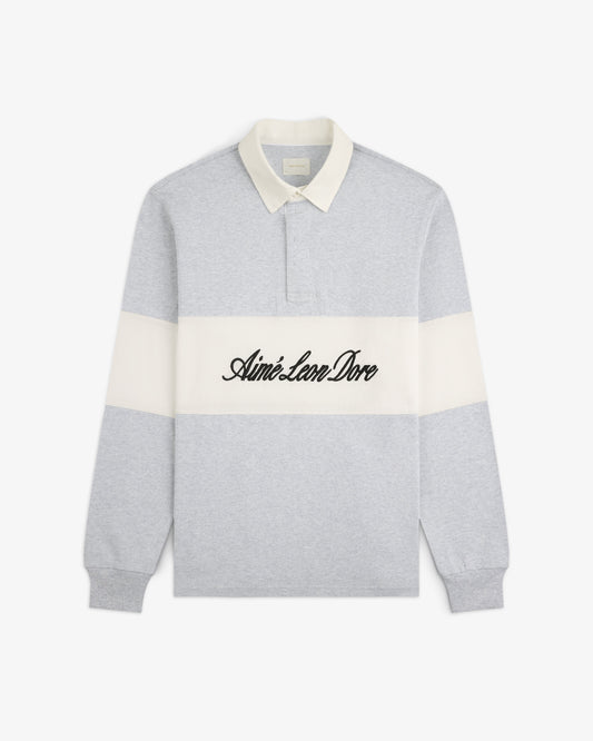 Aimé Leon Dore Silver mix Script Paneled Rugby Clothing