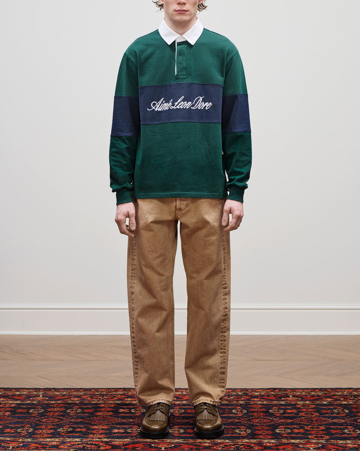Aimé Leon Dore Pine grove Script Paneled Rugby Clothing