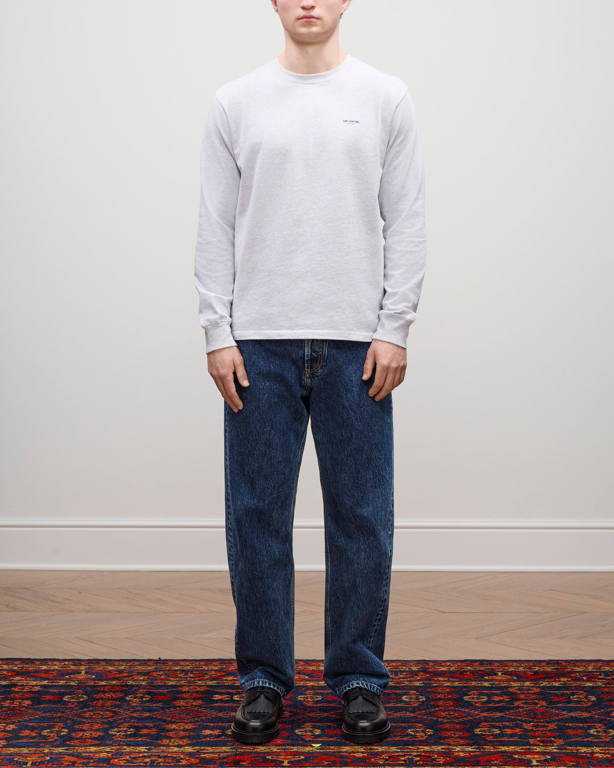 Aimé Leon Dore Silver mix Long-Sleeve Micro Logo Tee Clothing