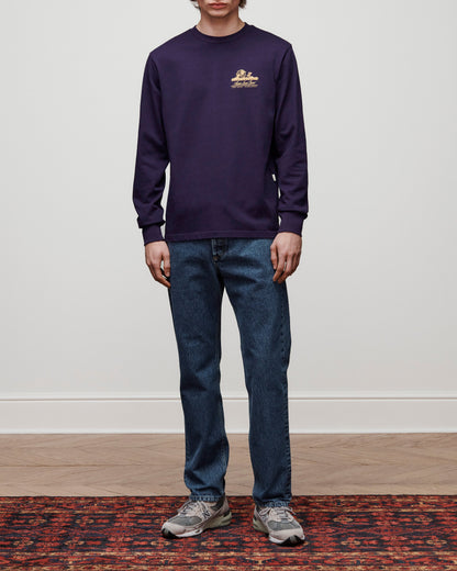 Aimé Leon Dore Evening blue Long-Sleeve Unisphere Tee Clothing