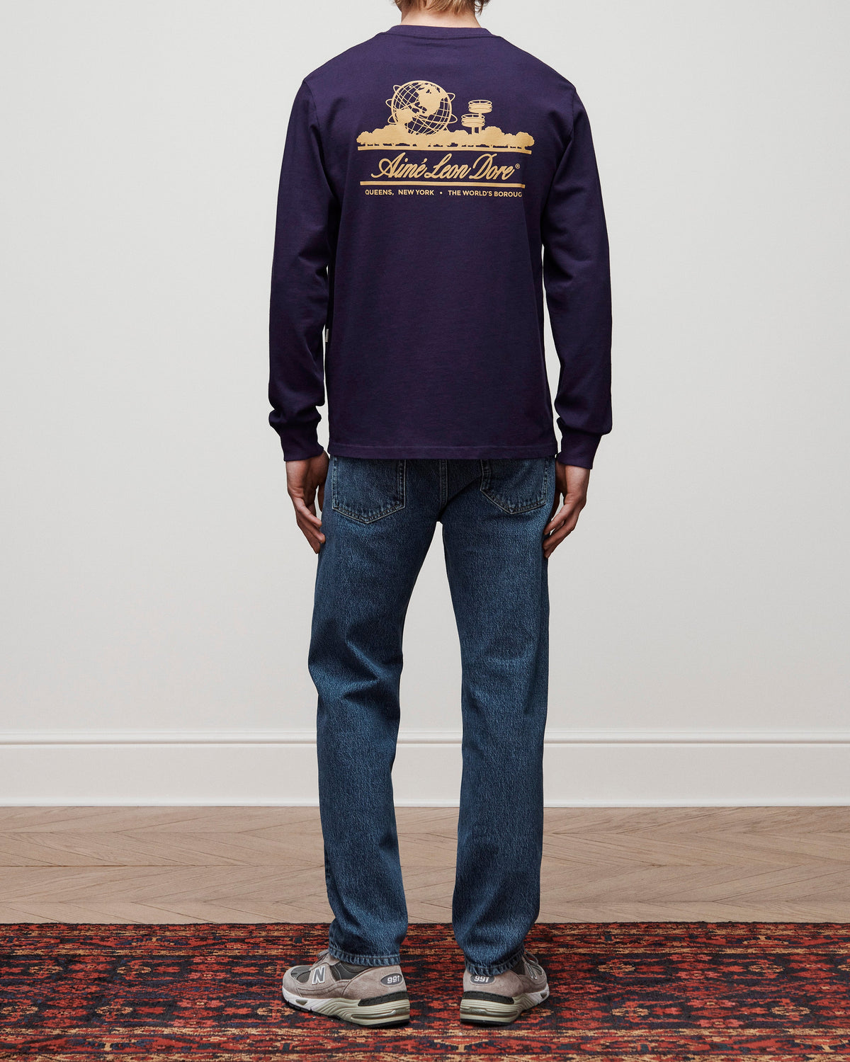 Aimé Leon Dore Evening blue Long-Sleeve Unisphere Tee Clothing