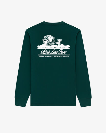 Aimé Leon Dore Botanical green Long-Sleeve Unisphere Tee Clothing