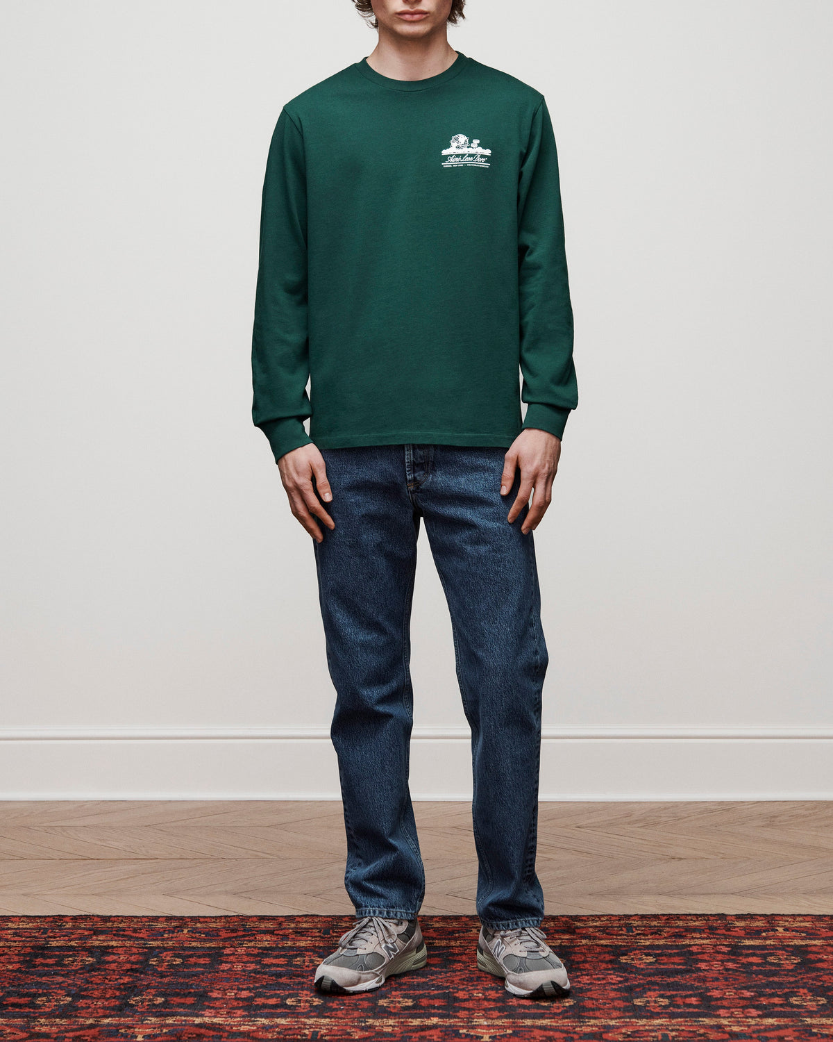 Aimé Leon Dore Botanical green Long-Sleeve Unisphere Tee Clothing