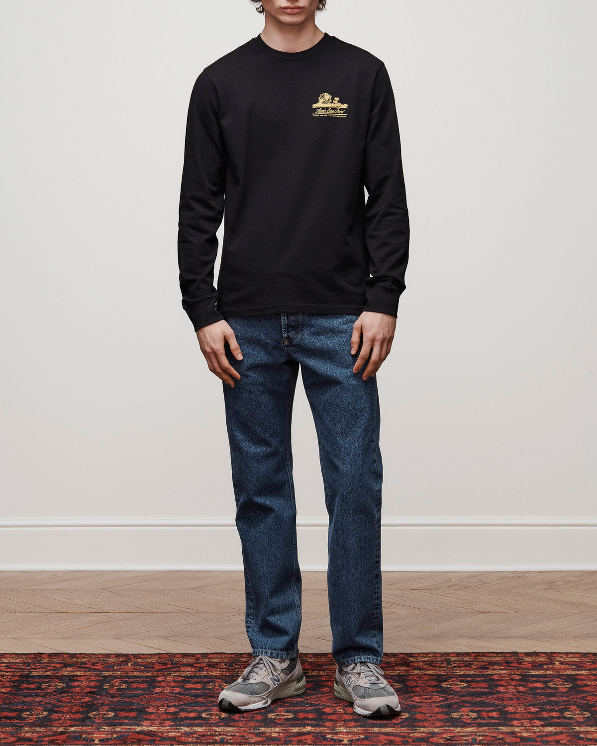 Aimé Leon Dore Jet black Long-Sleeve Unisphere Tee Clothing
