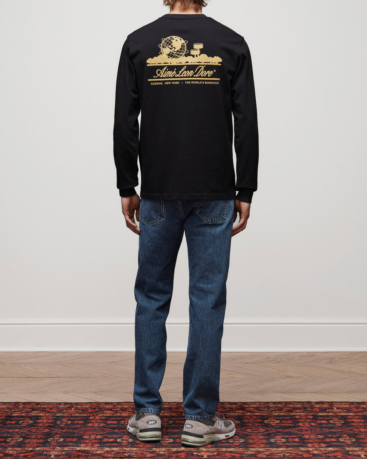 Aimé Leon Dore Jet black Long-Sleeve Unisphere Tee Clothing