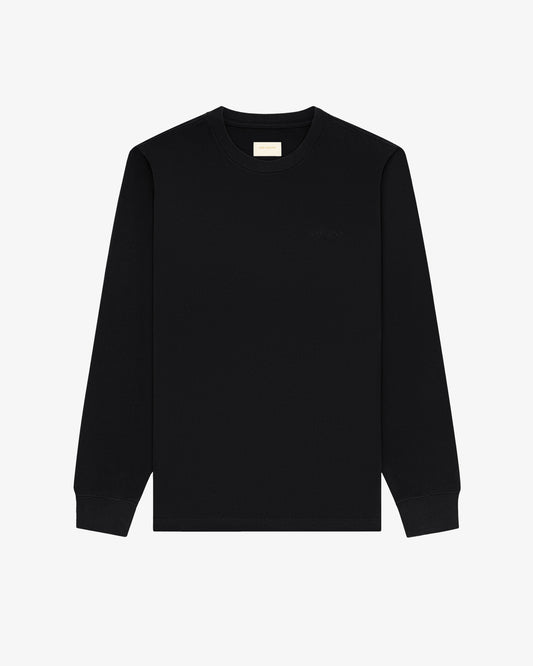 Aimé Leon Dore Jet black Long-Sleeve Tonal Logo Tee Clothing
