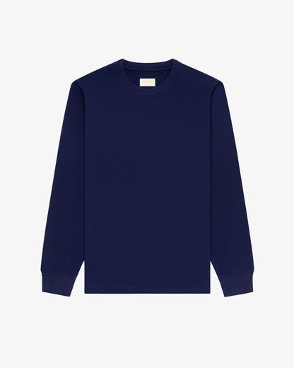 Aimé Leon Dore Evening blue Long-Sleeve Tonal Logo Tee Clothing
