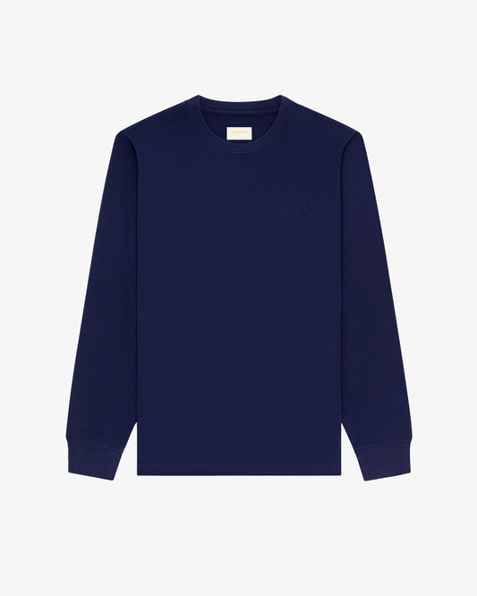 Aimé Leon Dore Evening blue Long-Sleeve Tonal Logo Tee Clothing