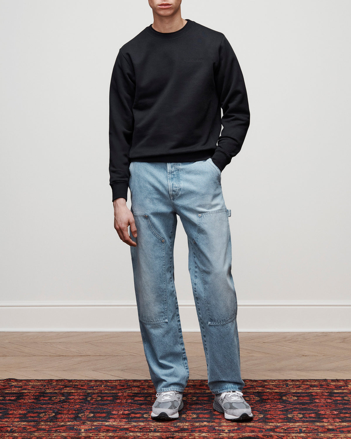 Aimé Leon Dore Jet black Tonal Logo Crewneck Sweatshirt Clothing