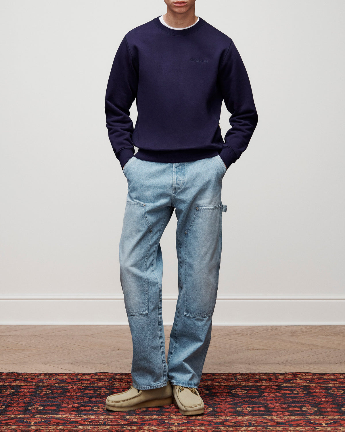 Aimé Leon Dore Evening blue Tonal Logo Crewneck Sweatshirt Clothing