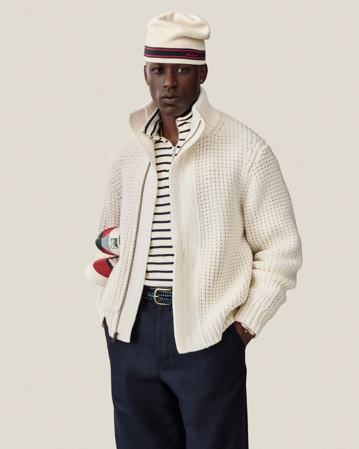 Aimé Leon Dore Pristine multi Striped Crest Quarter Zip Clothing