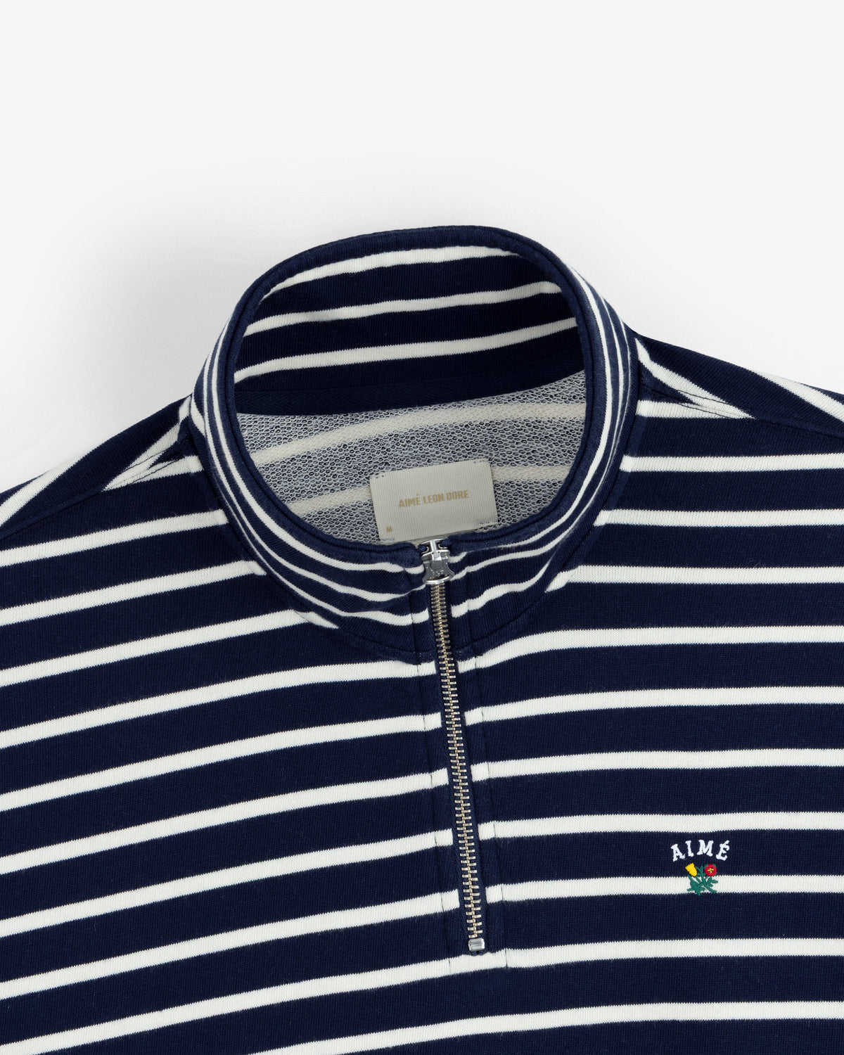 Aimé Leon Dore Navy blazer multi Striped Crest Quarter Zip Clothing