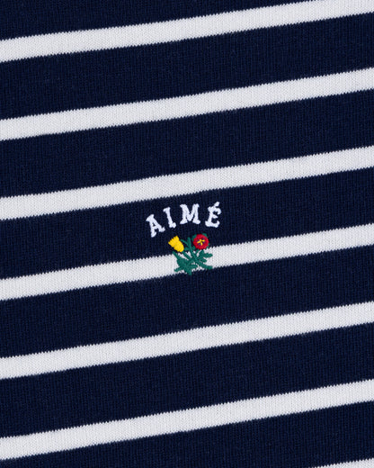 Aimé Leon Dore Navy blazer multi Striped Crest Quarter Zip Clothing
