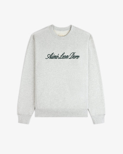 Aimé Leon Dore Silver mix Vintage Script Crewneck Sweatshirt Clothing