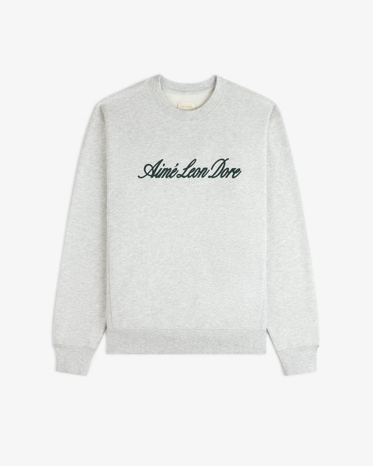 Aimé Leon Dore Silver mix Vintage Script Crewneck Sweatshirt Clothing