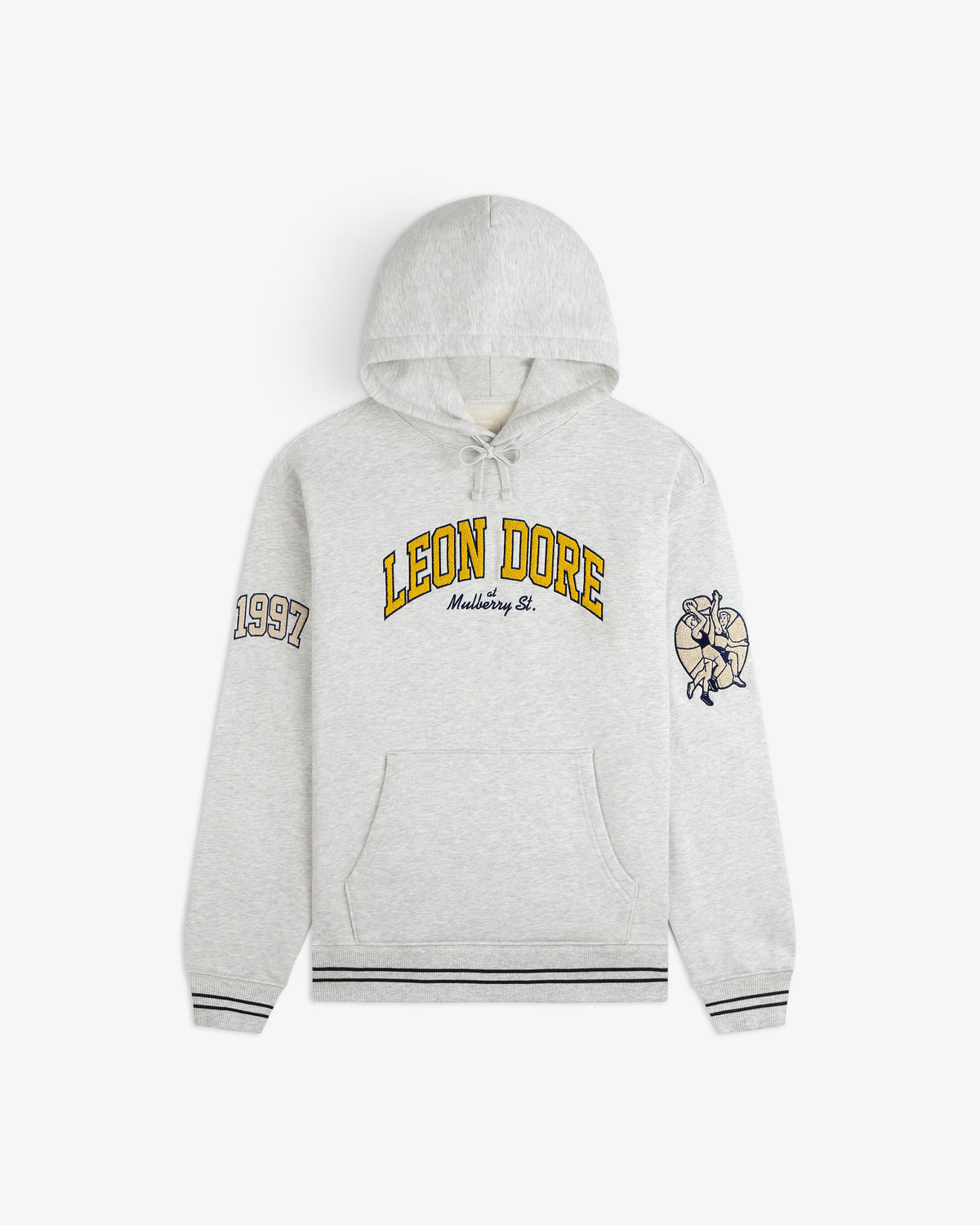 Aimé Leon Dore Silver mix Mulberry Letterman Hoodie Clothing