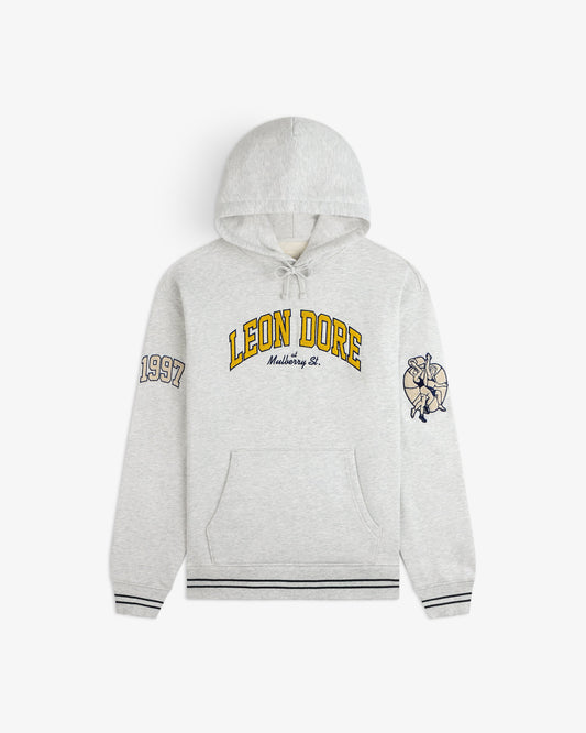 Aimé Leon Dore Silver mix Mulberry Letterman Hoodie Clothing