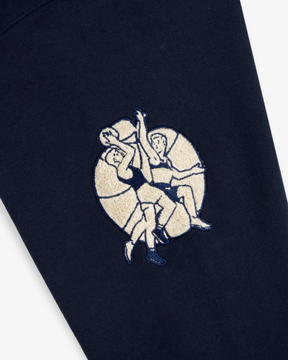 Aimé Leon Dore Navy blazer Mulberry Letterman Hoodie Clothing