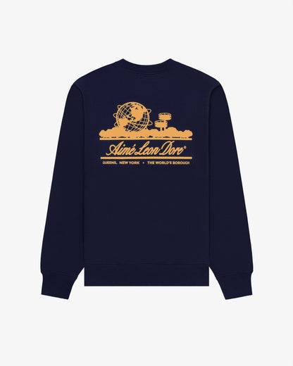 Aimé Leon Dore Evening blue Unisphere Crewneck Sweatshirt Clothing